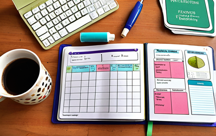 **Image Prompt:** A well-organized study planner spread open on a desk, highlighting sections for "Diergezondheid" (Animal Health), "Voeding" (Nutrition), and "Wetgeving" (Legislation). Include study materials like flashcards, handwritten notes, and a colorful mind map. Capture a sense of focused study and effective planning, perhaps with a steaming mug of coffee nearby. Focus on the organization aspect.